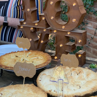 A couple chose pies for dessert at their wedding near Tucson Arizona