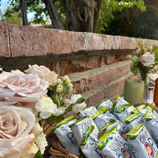 The family brought snacks for after the wedding ceremony at a ranch venue near Tucson, Arizona
