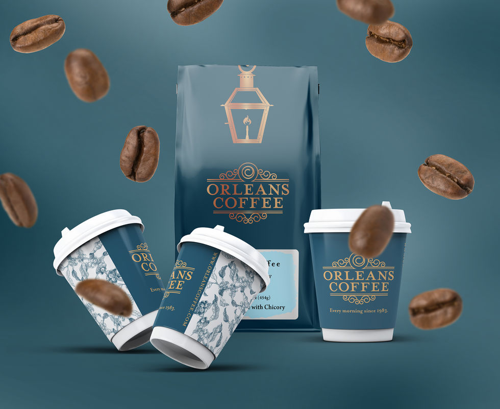 Orleans Coffee Branded Bag and Cups.jpg