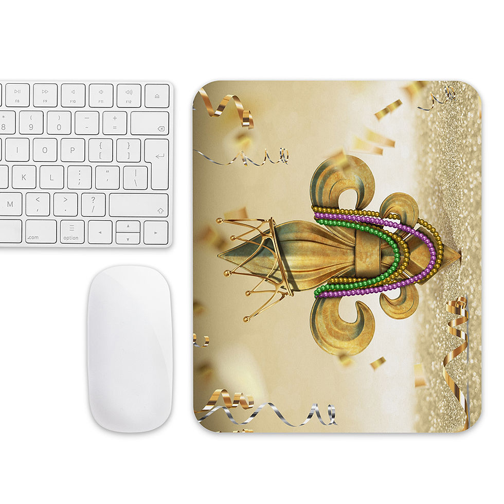 Thumbnail: Mardi Gras Fleur de Lis Queen Crown Mouse Pad