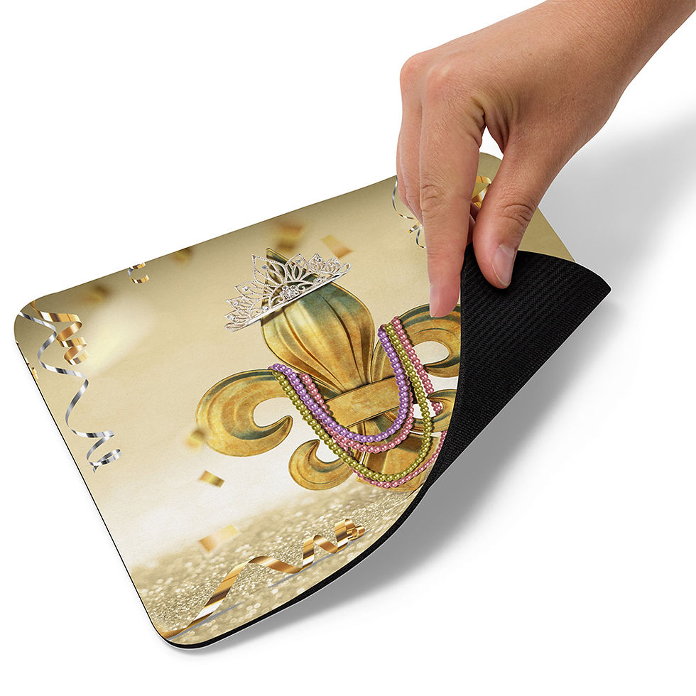 Thumbnail: Mardi Gras Fleur de Lis Princess Crown Mouse Pad