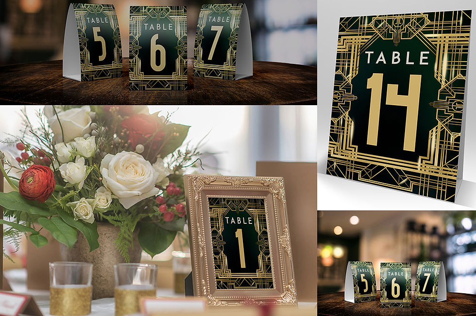Thumbnail: The Art Deco Gatsby Table Signs Collection Editable Printable Numbers