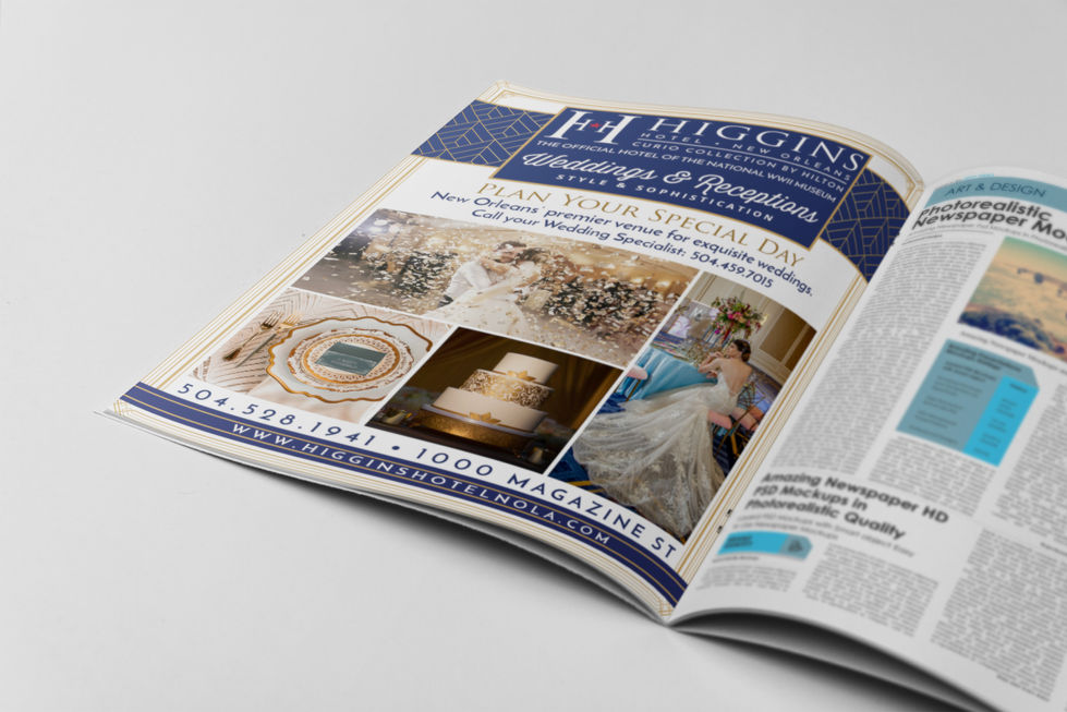 Higgins Hotel Newspaper Print Ad Weddings Magazine.jpg