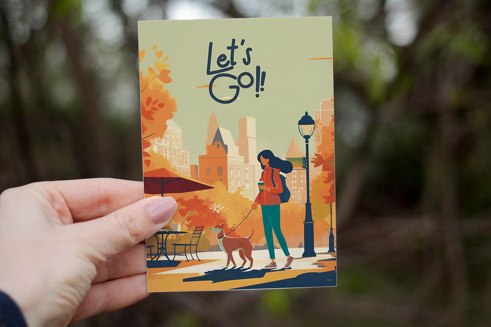 Thumbnail: Walking Dog Illustration Postcard
