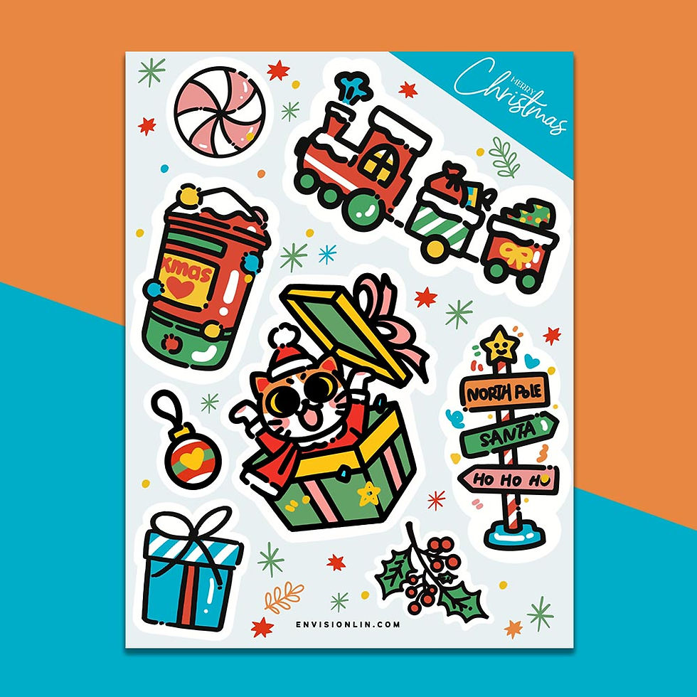 Thumbnail: Christmas And Winter Sticker Sheet With Red And Green Color. © EnvisionLin.com