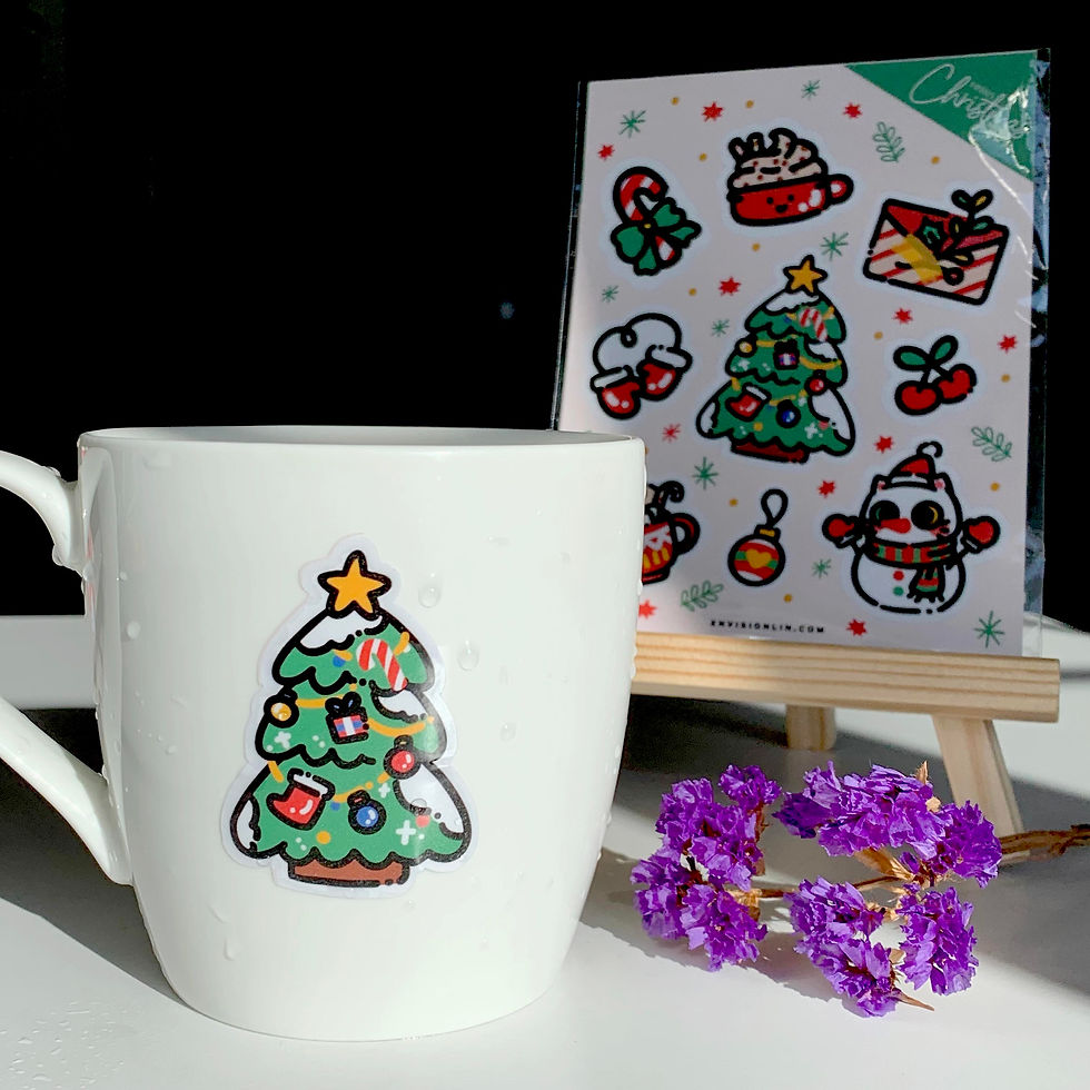 Thumbnail: Christmas And Winter Sticker Sheet With Red And Green Color. © EnvisionLin.com