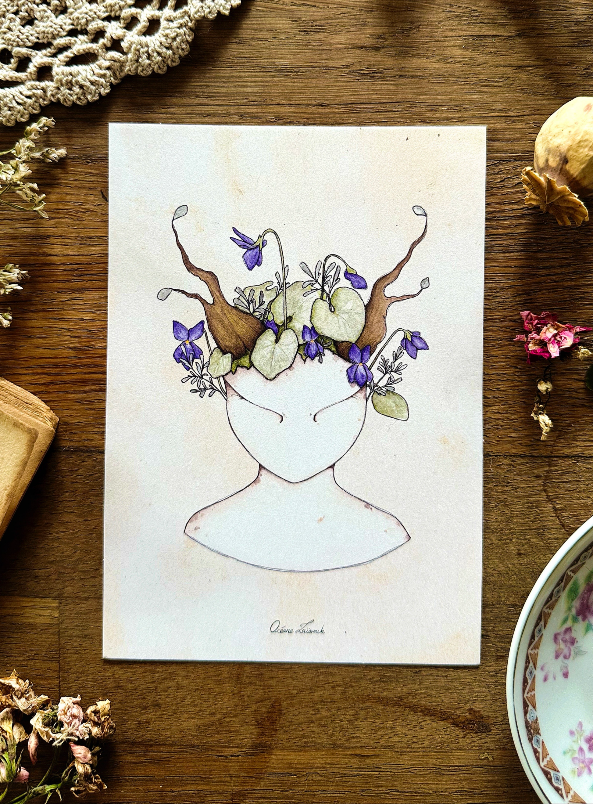 Carte postale - Dryade de la Rue et des Violettes