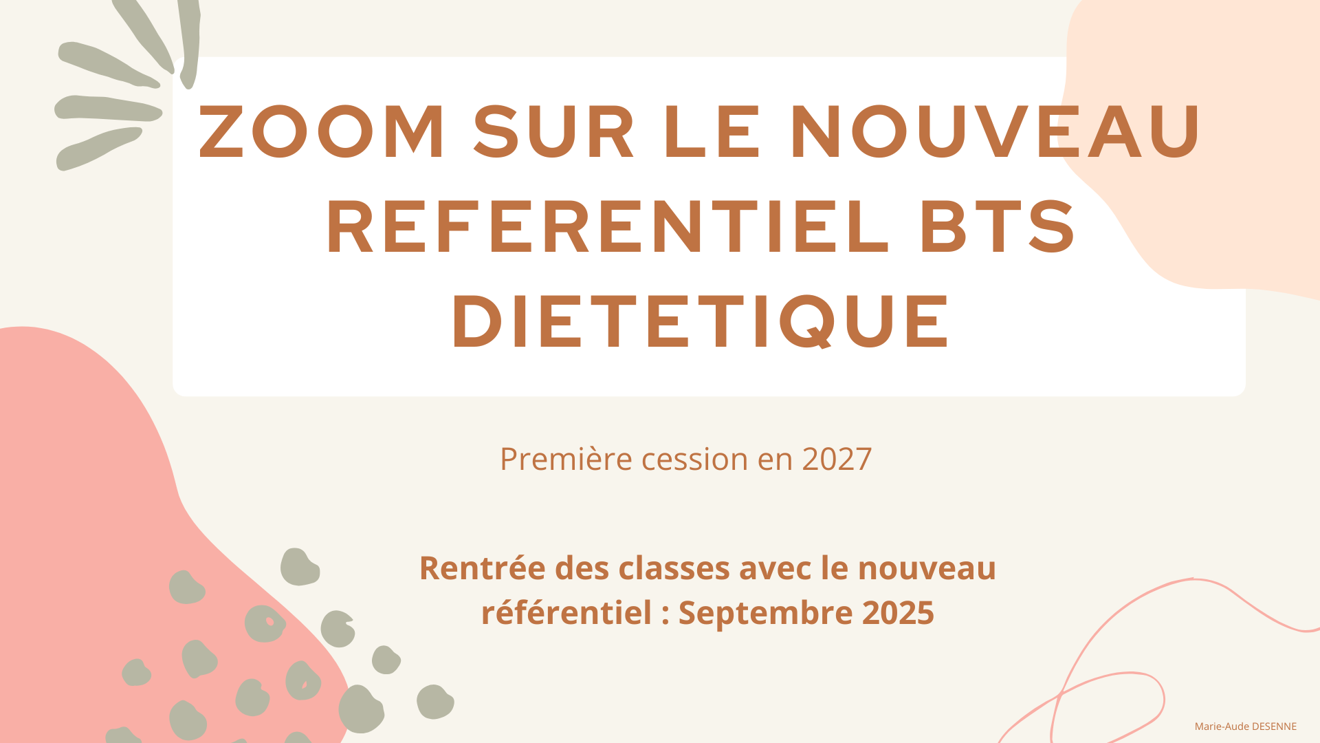 Référentiel BTS DIETETIQUE 2027