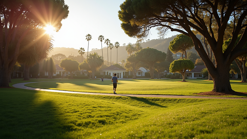 Eye-level view of a serene park in Laguna Beach