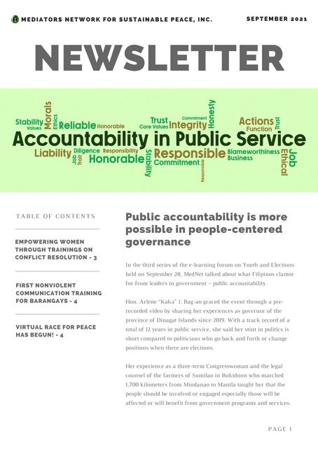 Newsletter - Updates from September 2021