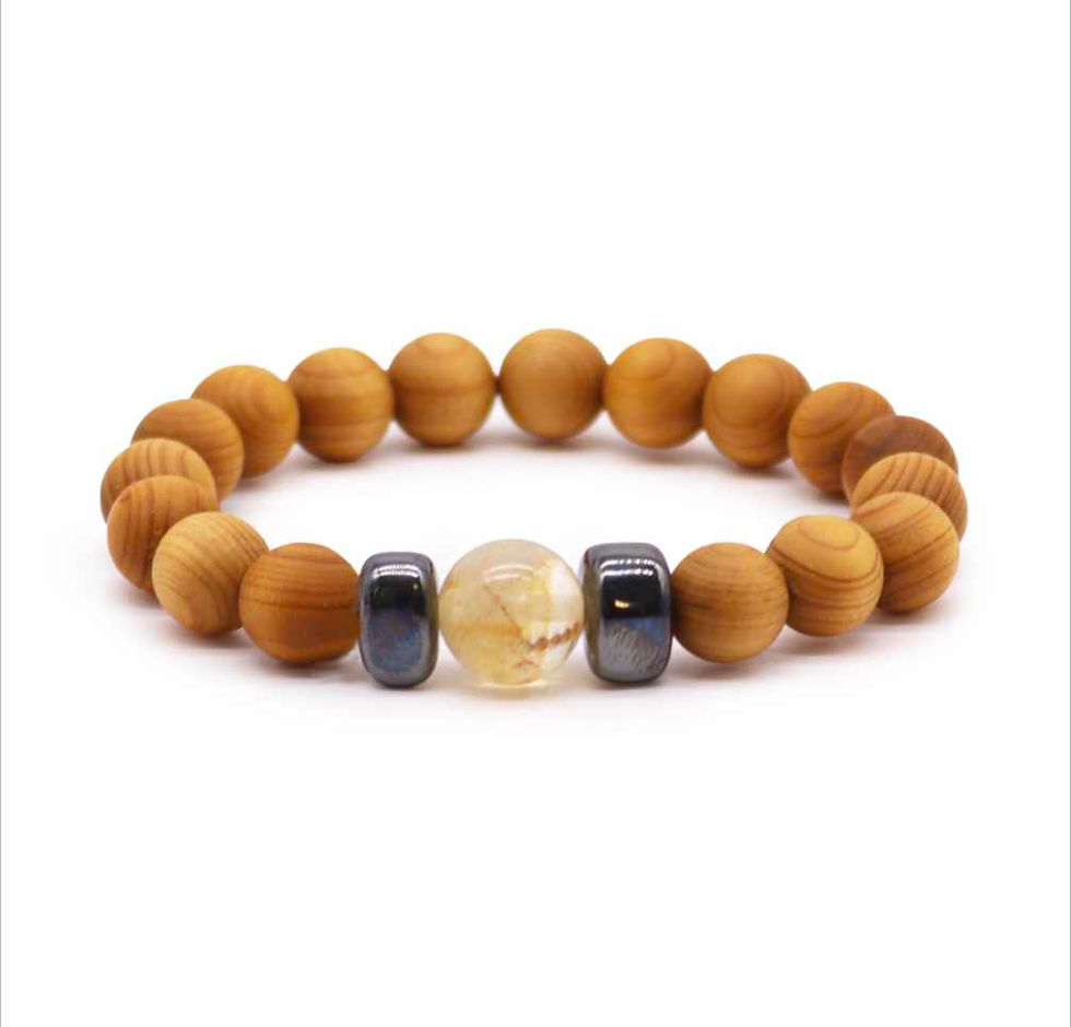 Thumbnail: Cedarwood Solar Plexus Chakra Bangle with Citrine