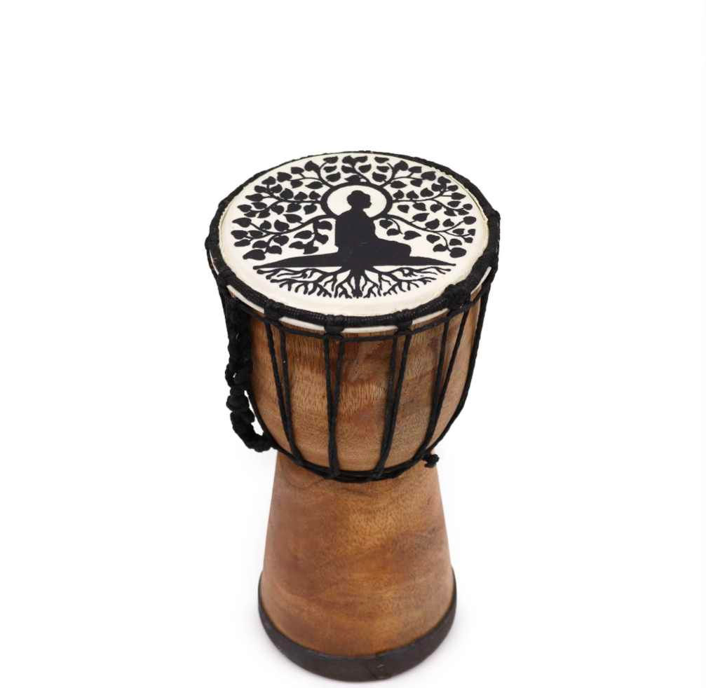 Buddha Wide Top Djembe Drum - 13cm