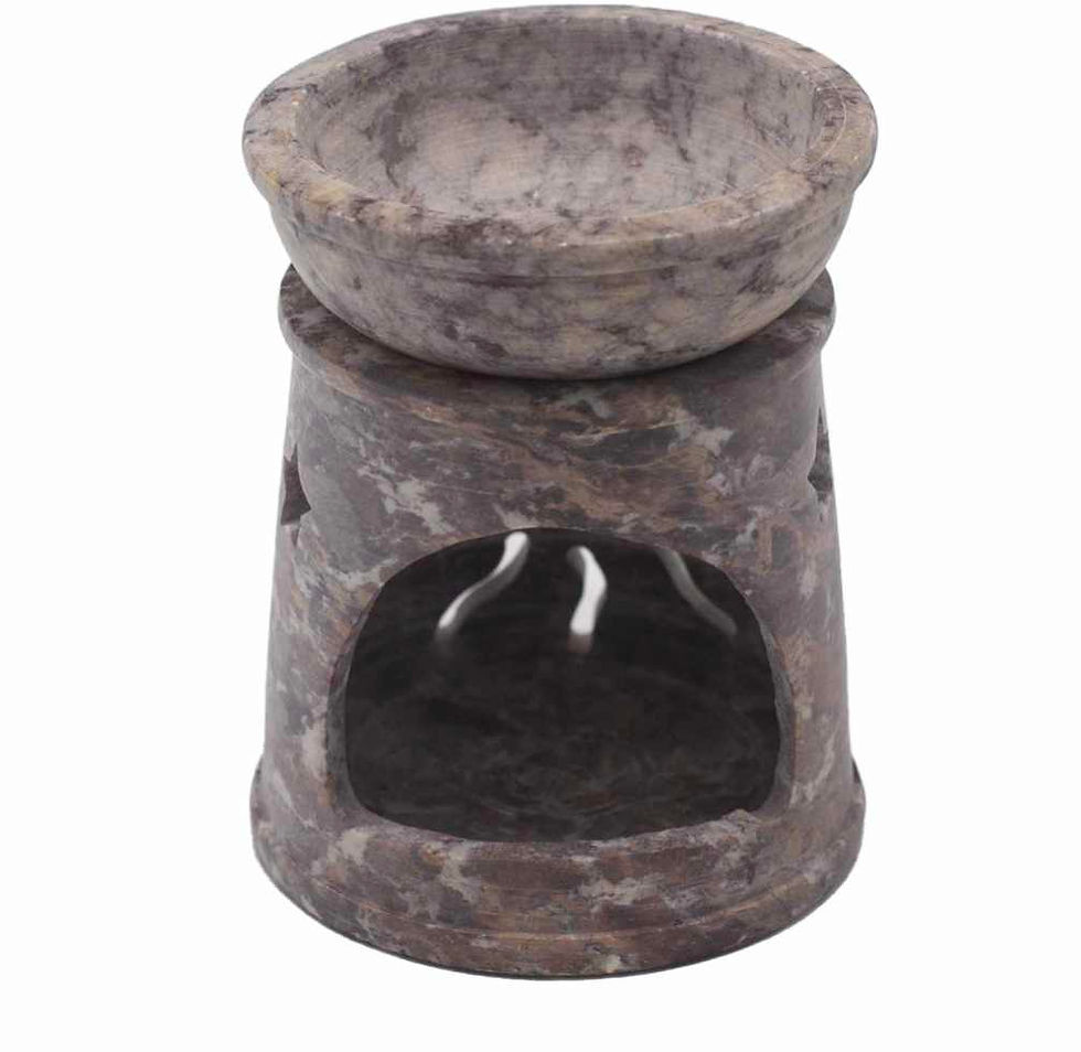 Thumbnail: Soapstone Oil Burner 8cm - Sun & Stars