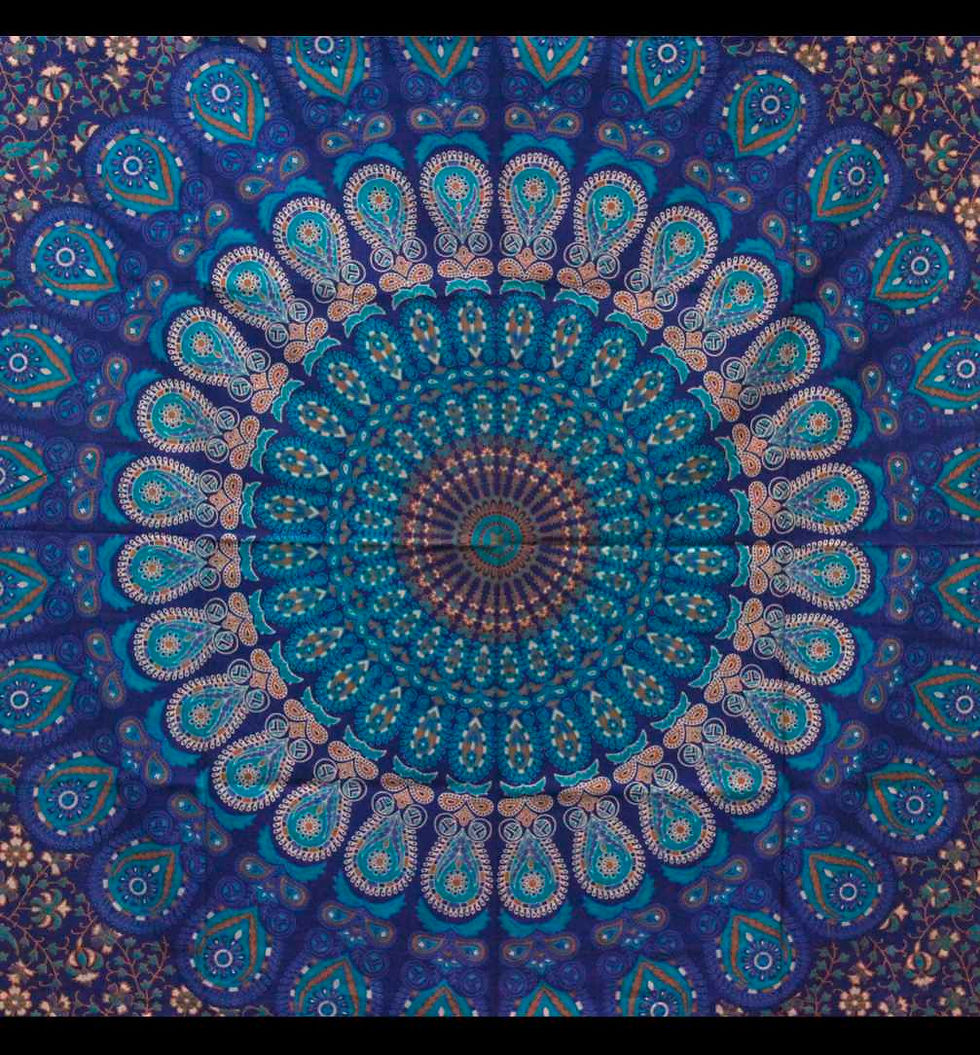 Double Cotton Bedspread + Wall Hanging - Classic Mandala