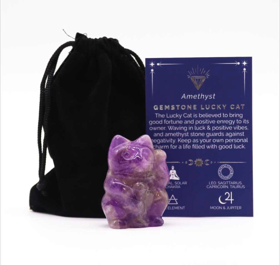 Gemstone Lucky Cat - Amethyst