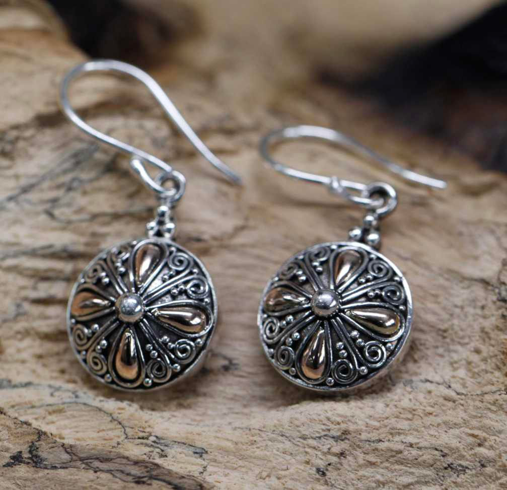 Silver & Gold Earring - Classic Round