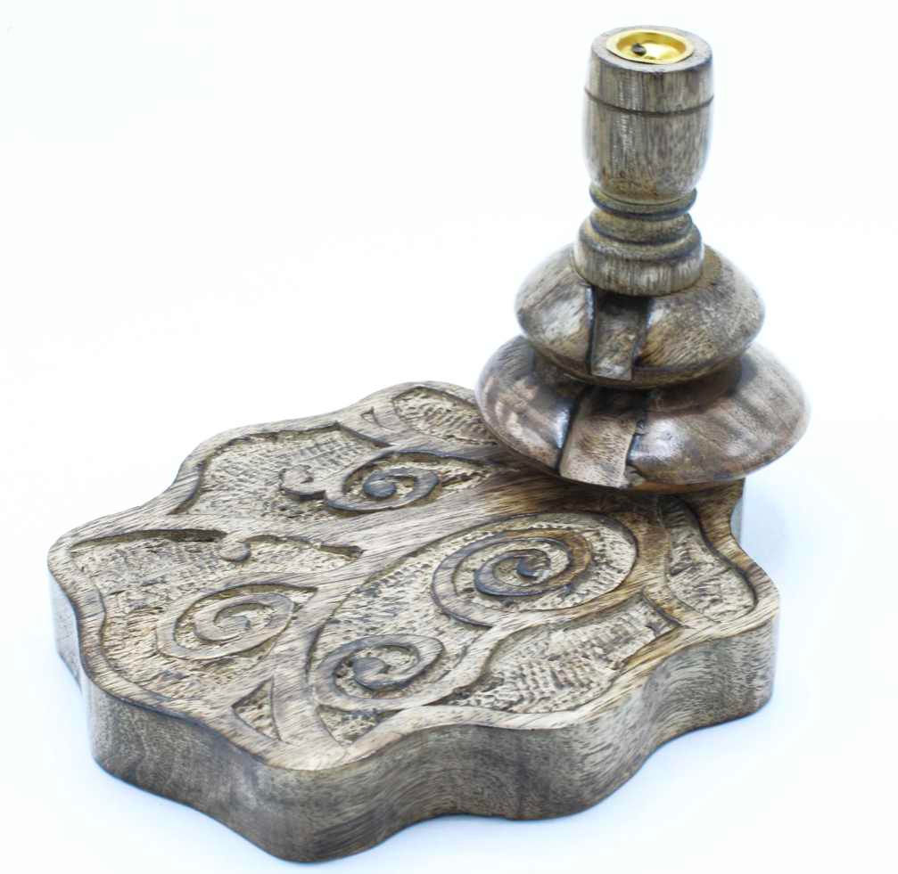Mango Wood Backflow Burner - Tree of Life