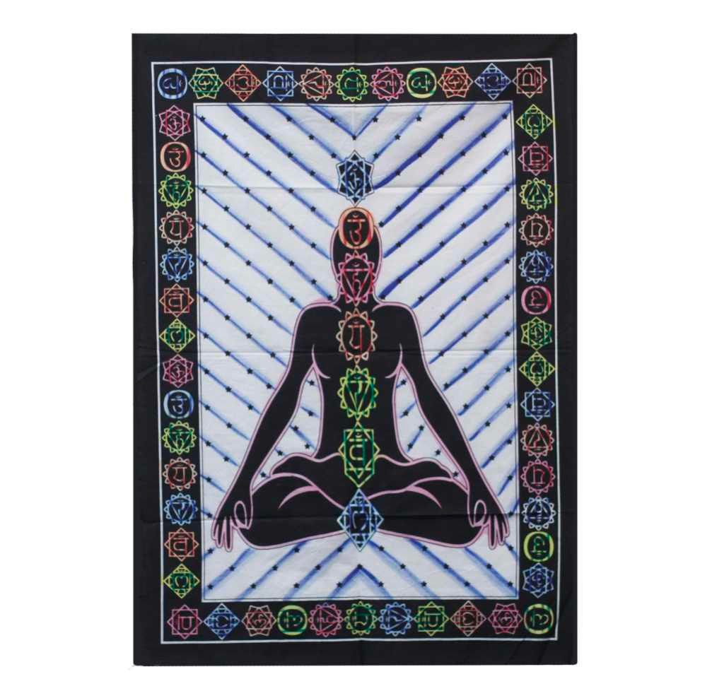 Handbrushed Cotton Wall Art - Chakra Buddha