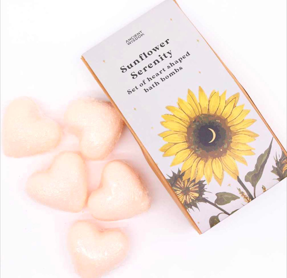 Thumbnail: Sunflower Serenity Bath Heart Gift Set   Bath Bomb