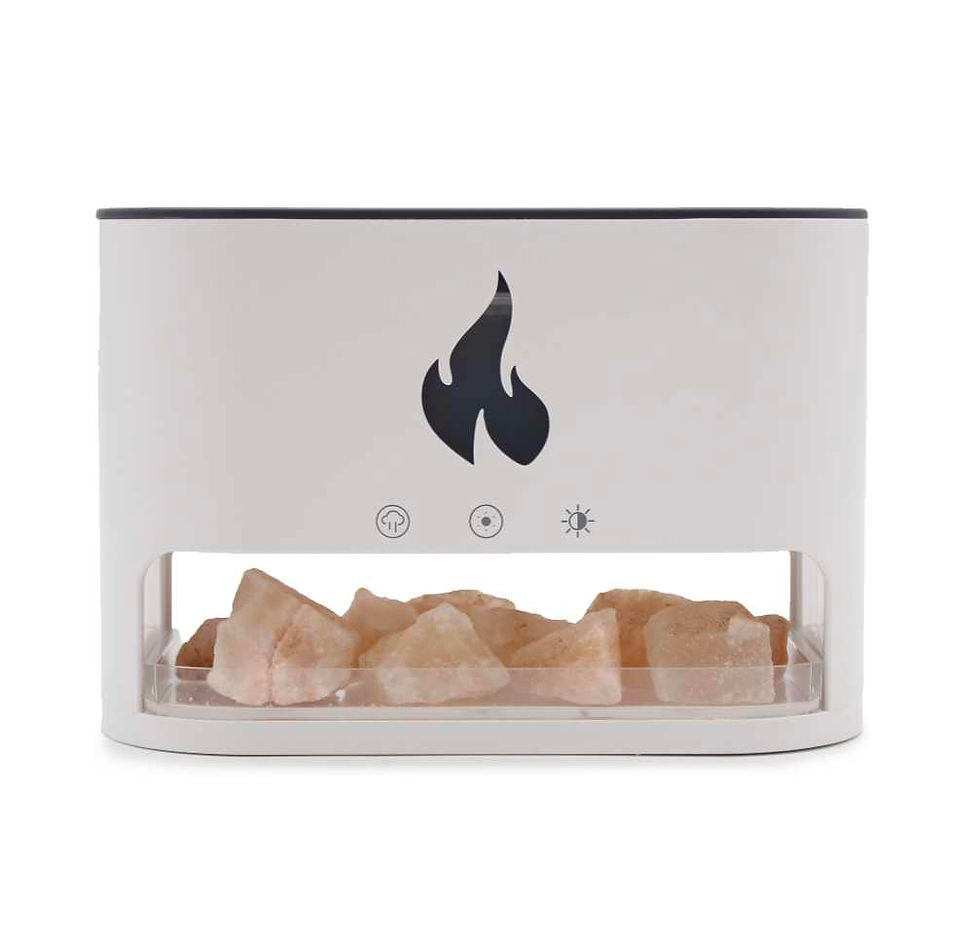 Thumbnail: White Blaze Aroma Diffuser - Himalayan Salt Chamber - USB-C - Flame Effect (Salt