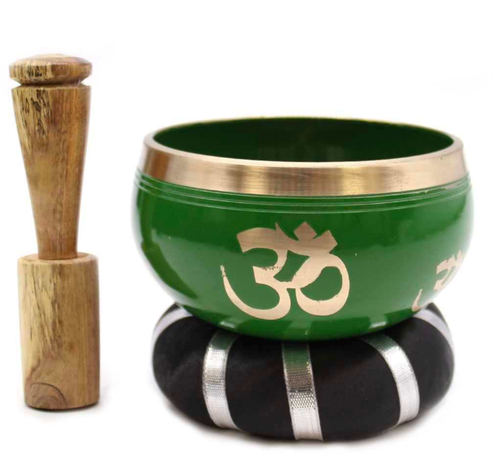 Tree of Life Singing Bowl Set- Green 10.7cm