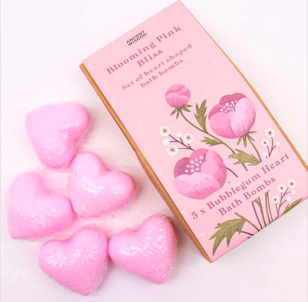 Thumbnail: Blooming Pink Bliss Bath Heart Gift Set    Bath Bomb