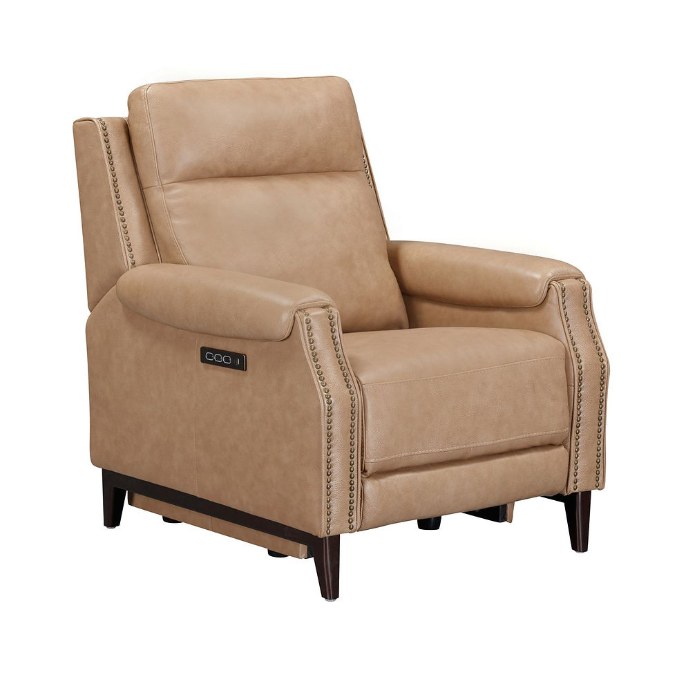 Thumbnail: Rawling York Sand Leather Triple Power Recliner w/ USB