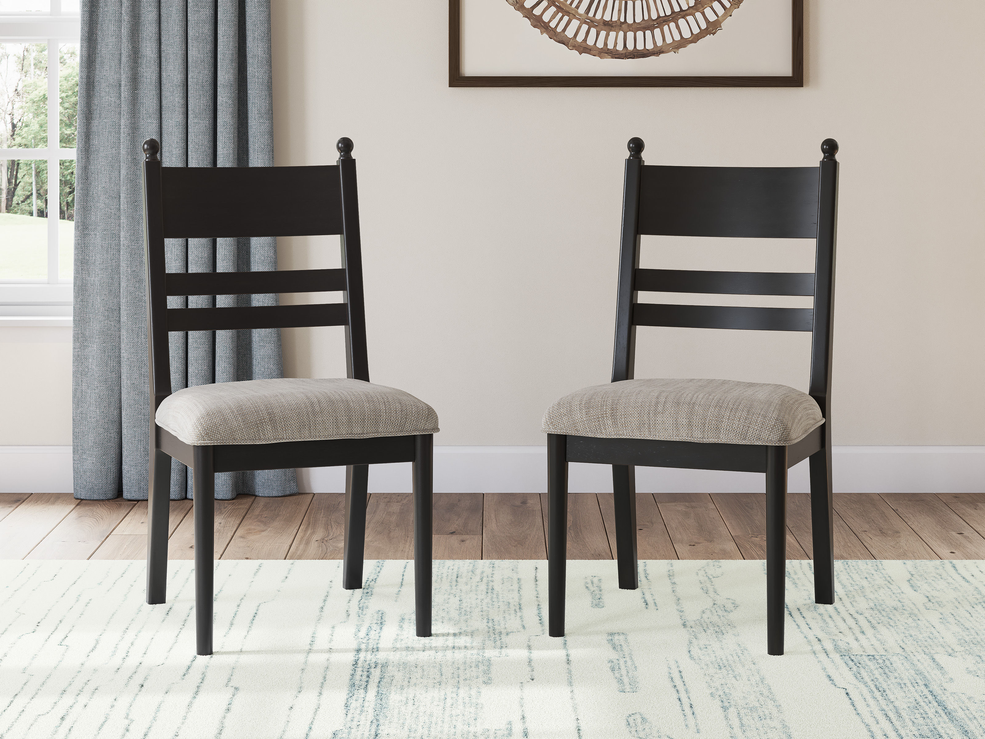 Greddinton Upholstered Black Dining Side Chair