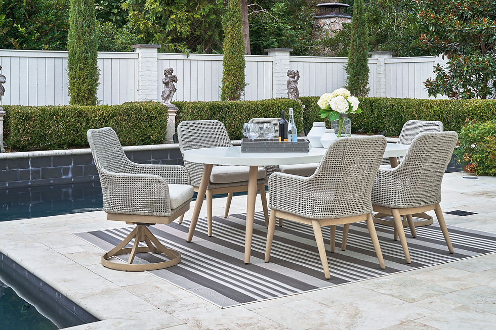 Thumbnail: Seton Creek Outdoor Dining Table, 4 Arm Chairs, & 2 Swivel Chairs