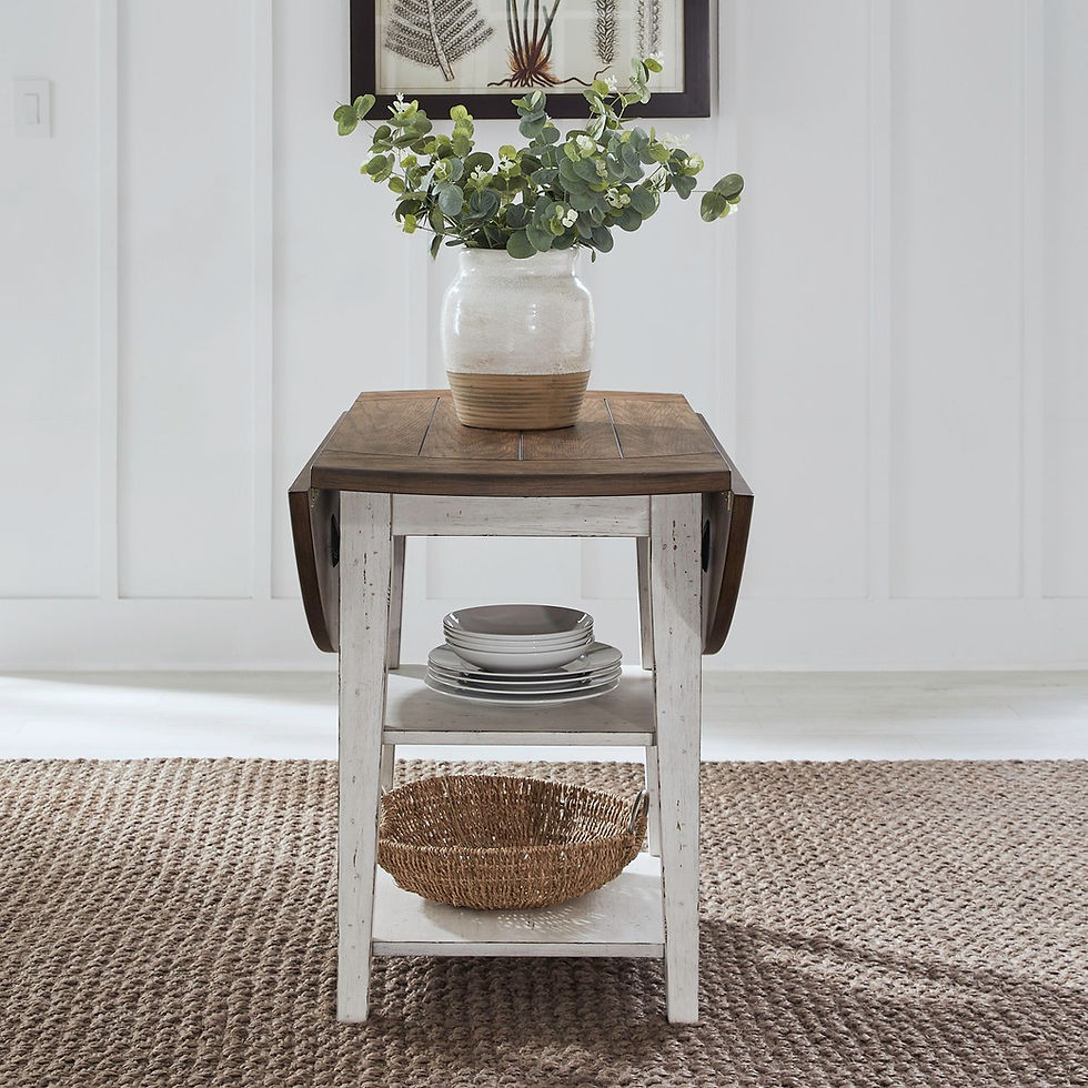 Thumbnail: Al Fresco Drop-Leaf Table w/ Two Slat Back Chairs