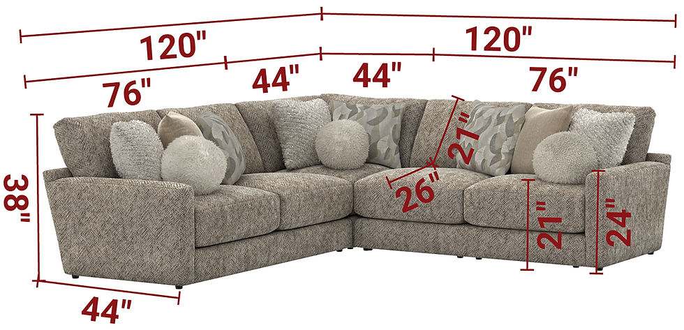 Thumbnail: Turner Mushroom 3-PC L-Shape Luxury Custom Modular Sectional