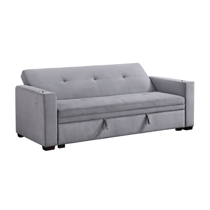 Thumbnail: Grady Gray Convertible Pull Out Sofa Bed