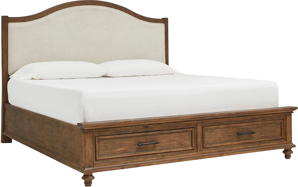 Thumbnail: Hensley Warm Honey Queen Upholstered Storage Bed