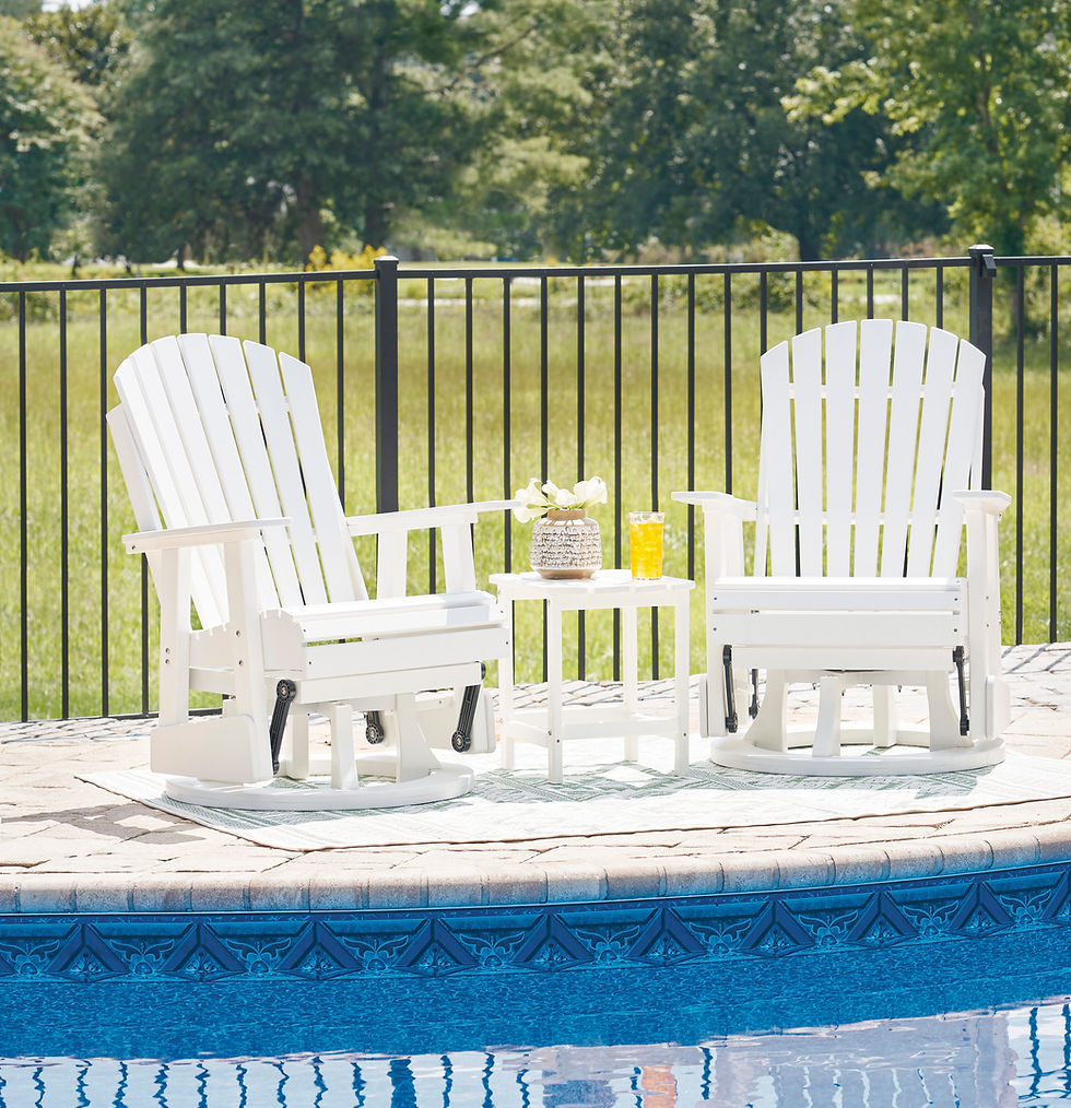Hyland Wave White Swivel Glider Chair