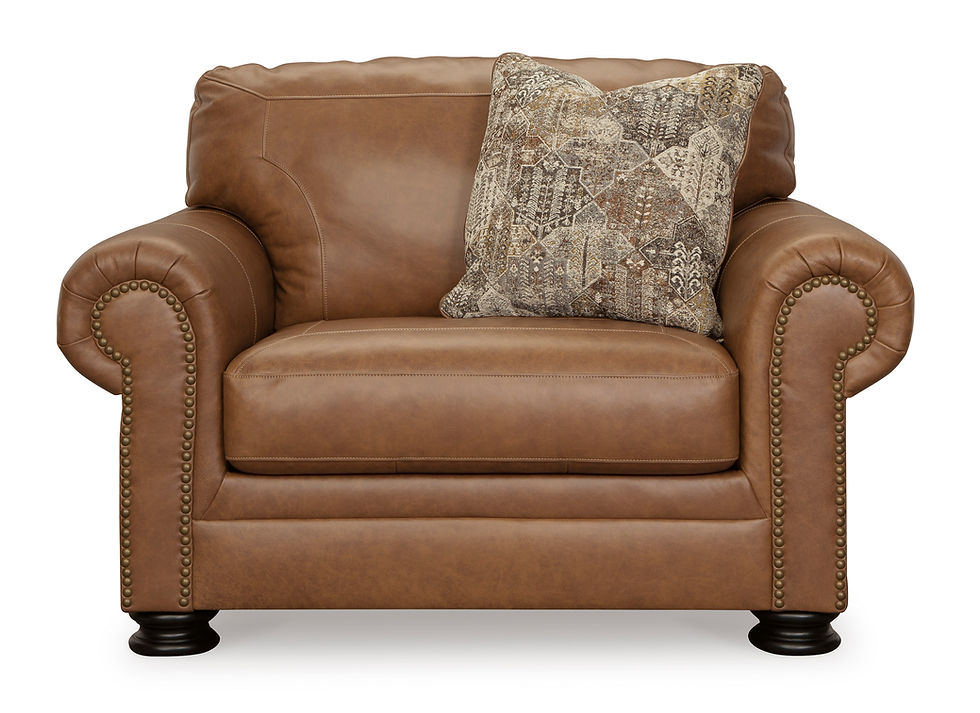 Thumbnail: Carianna Carmel Leather Oversized Chair