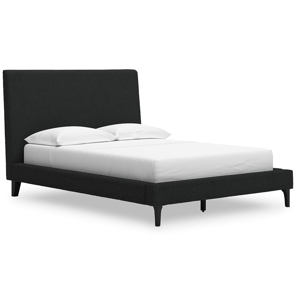 Thumbnail: Cadmori Black Upholstered Bed