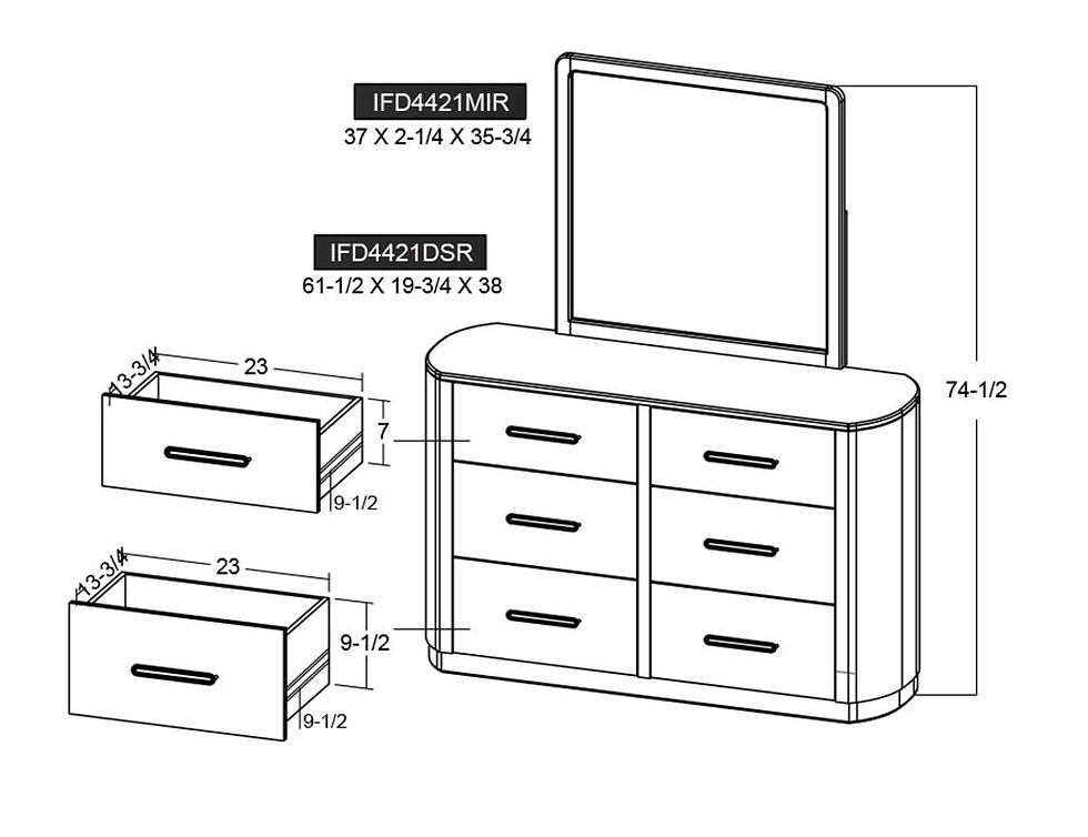 Thumbnail: Black Balam 6-Drawer Dresser