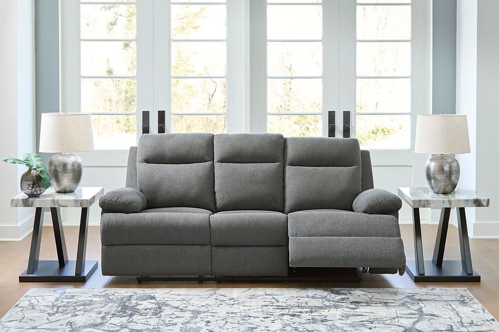 Side-Swipe Charcoal Reclining Sofa