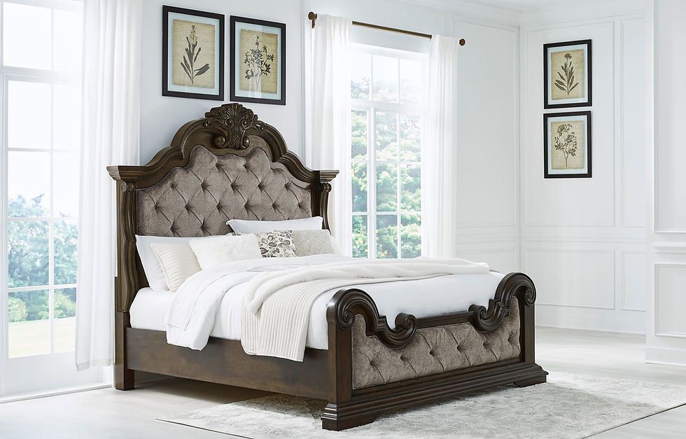 Maylee Old World Style King Upholstered Bed