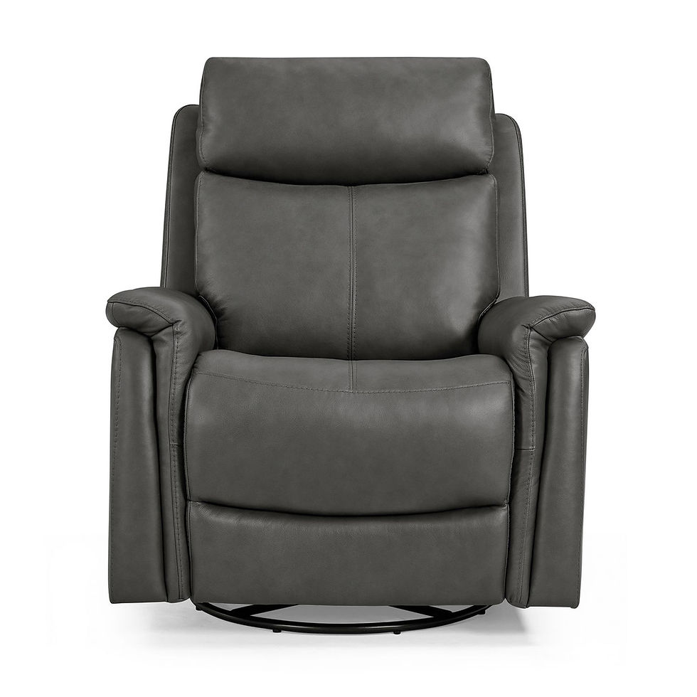 Rowland Coal Leather Power Swivel Glider