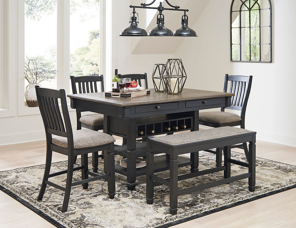 Thumbnail: Tyler Creek Counter Height Table, 4 Barstools & Matching Bench