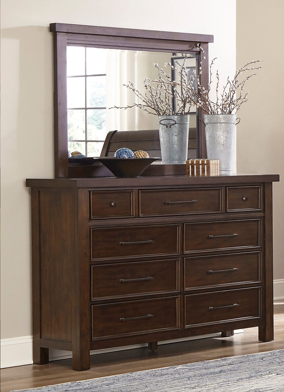Logandale Walnut 9-Drawer Dresser