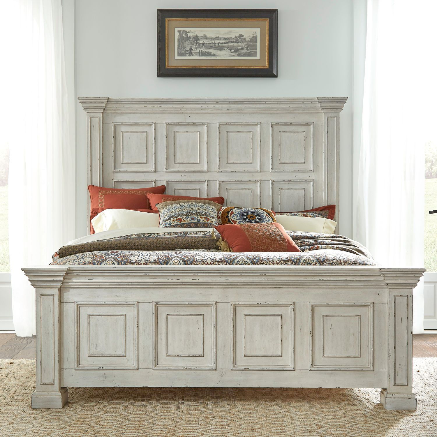 Big Valley White King Panel Bed
