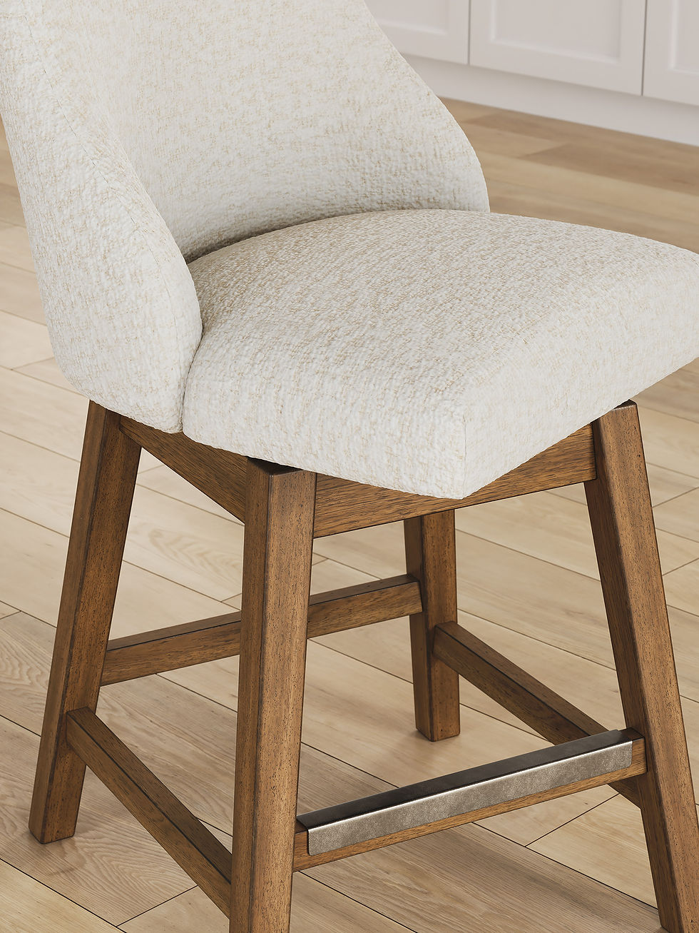 Thumbnail: Cabalynn Counter Table & 4 Upholstered Swivel Barstools