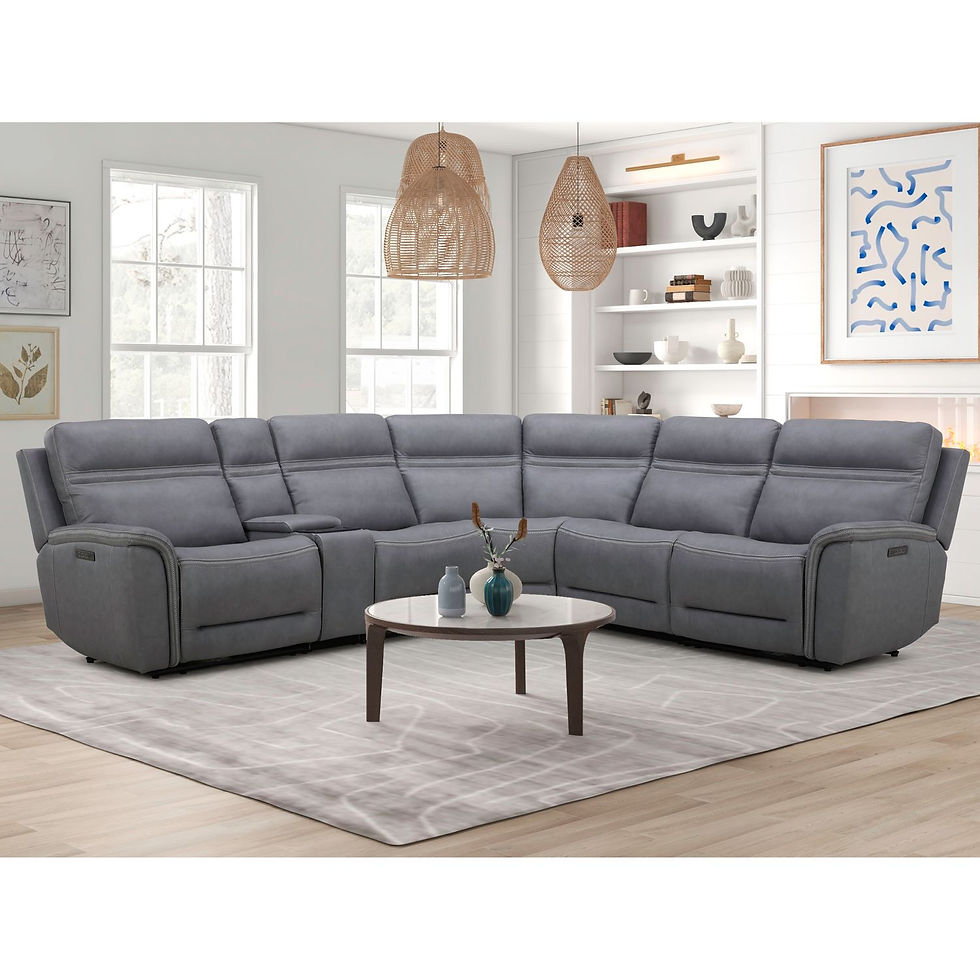 Cooper Blue Gray 6-PC Power Reclining Sectional w/ P3 & ZG