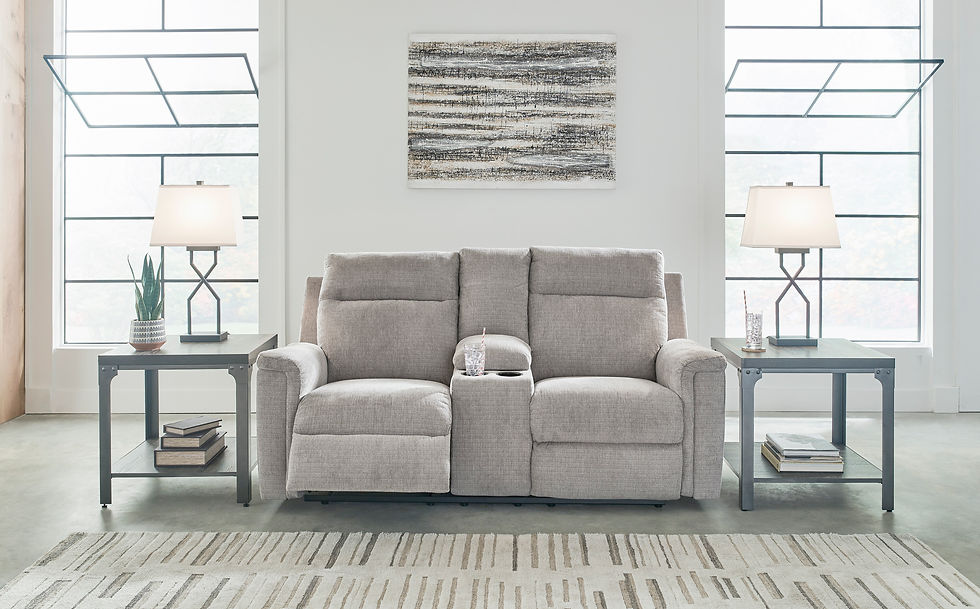 Barnsana Ash Power Reclining Loveseat w/ Console
