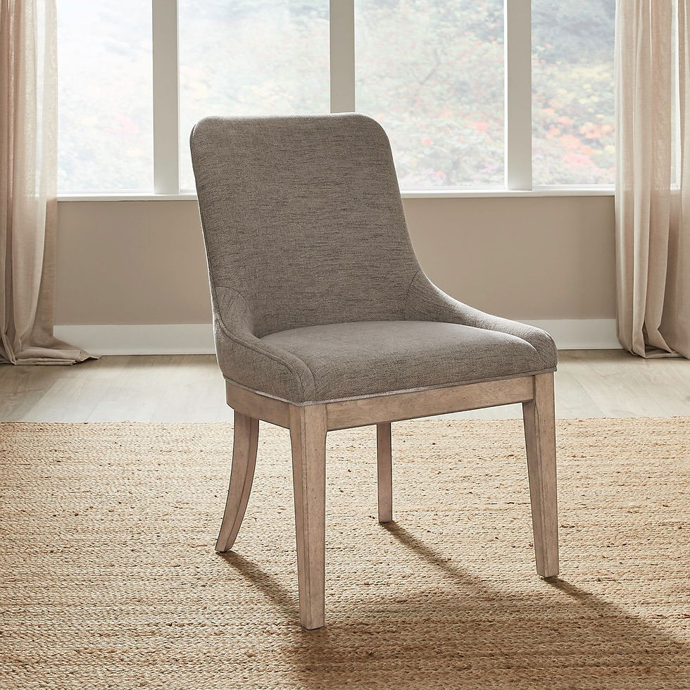 Thumbnail: Proximity Place Double Pedestal Table & 6 Upholstered Side Chairs