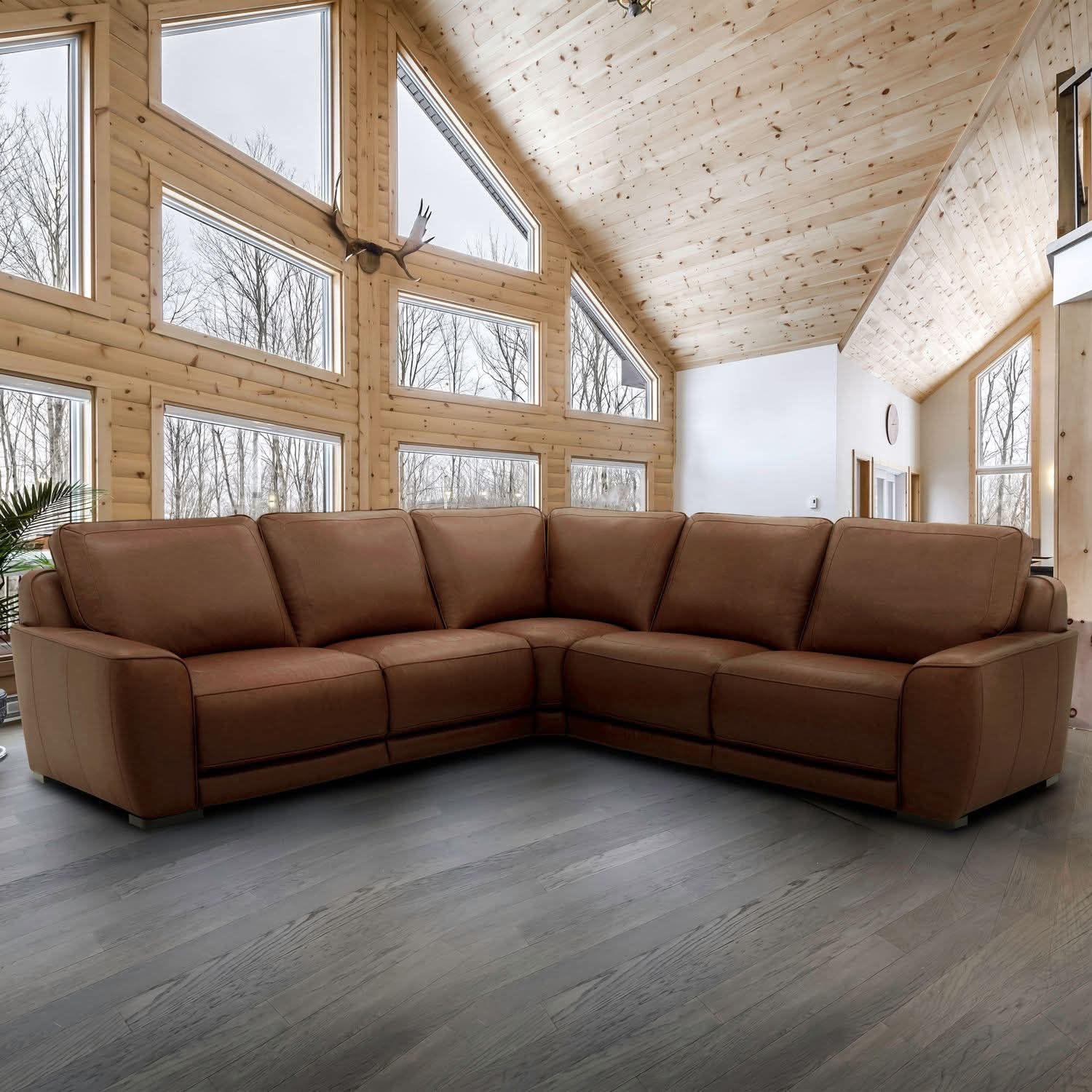 Blake Venetian Honey Power Reclining 5-PC Sectional