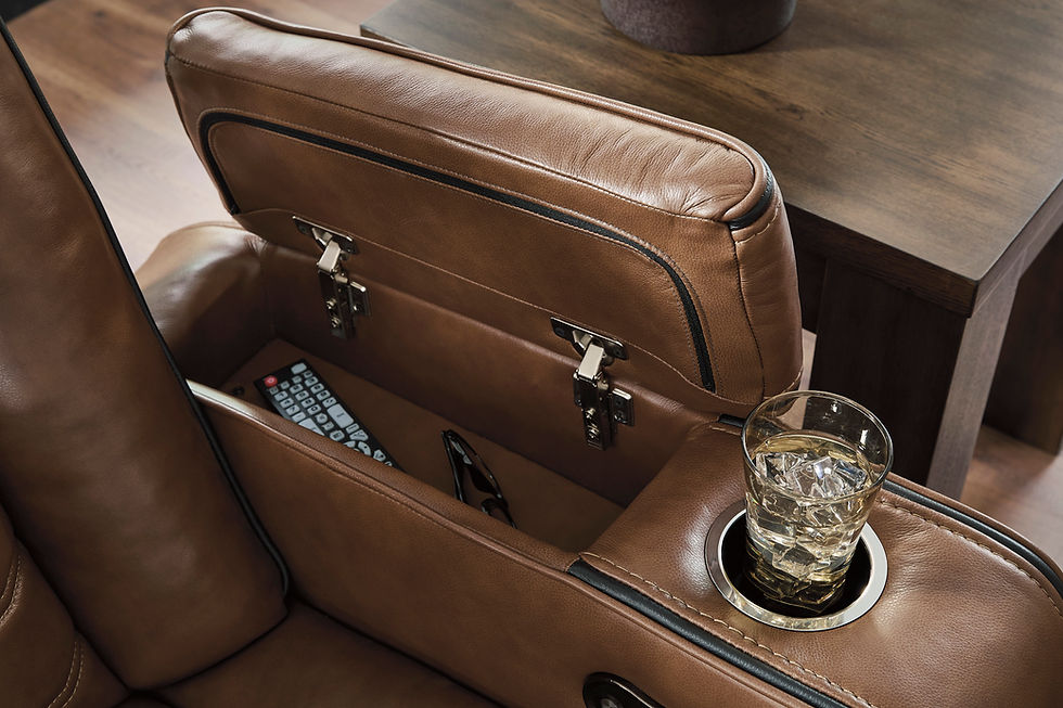 Thumbnail: Gruaro Amber Power Reclining Sofa w/ Drop-Down Table