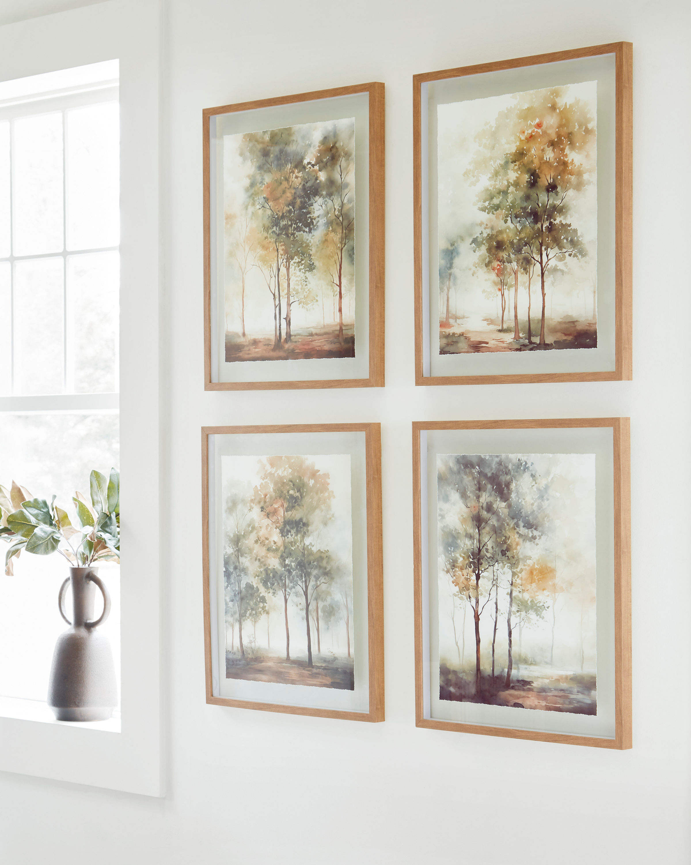 Bryneford Glass Wall Art Set of 4